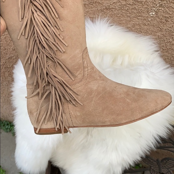 Nude Fringe Boots - Picture 3 of 7